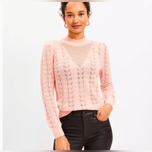 LOFT Blush Cable Knit Sweater NWOT